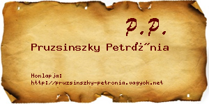 Pruzsinszky Petrónia névjegykártya